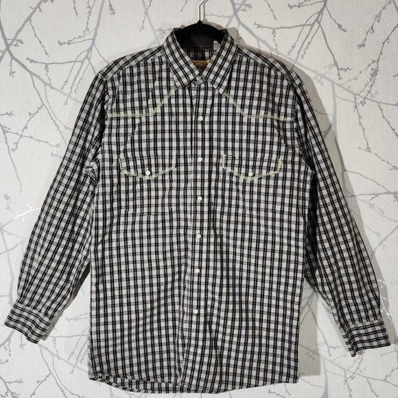 Cowboy Collection Black Gingham Pearl Snap Western Shirt - Picture 1 of 4